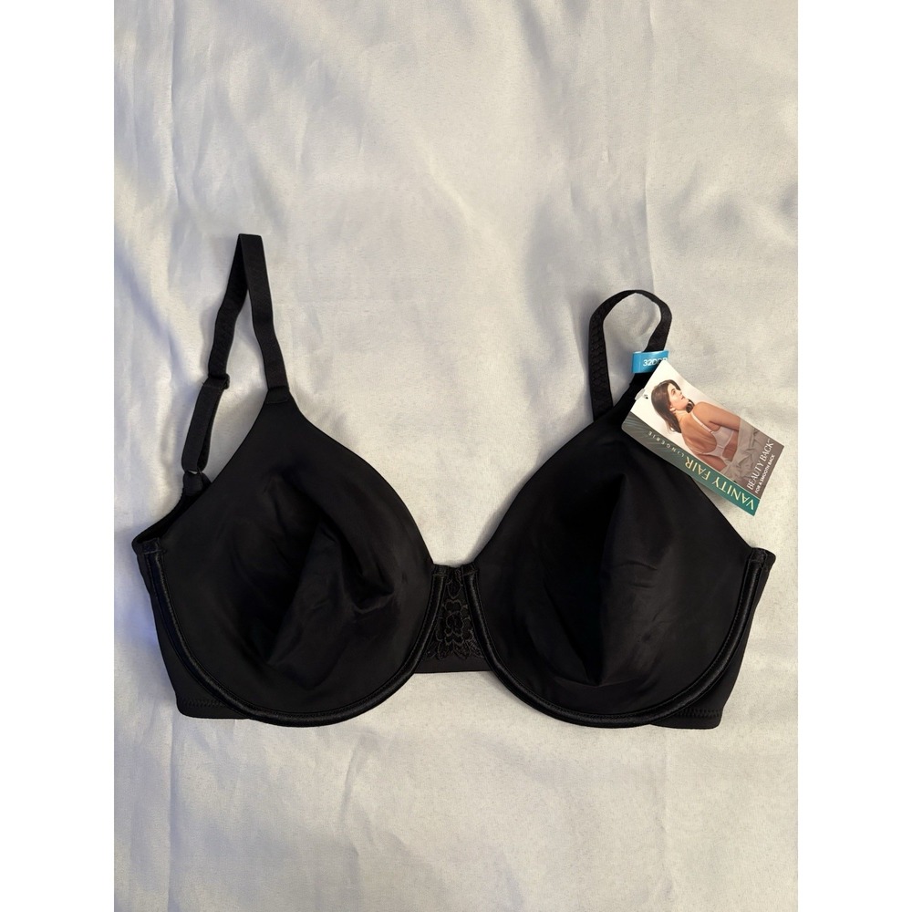 NEW Vanity Fair Beauty Back Full Figure Minimizer Underwire Bra 76080 Blk 32DDD